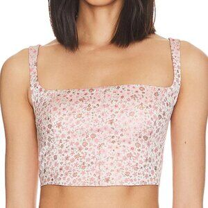 Cinq a Sept Porter Crop Corset Top Size XS Color Pale Rose Multi